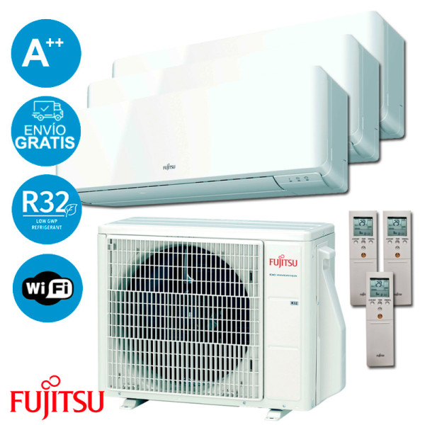 Fujitsu AOY50M3-KB + ASY25MI-KMC + ASY25MI-KMC + ASY25MI-KMC Aire Acondicionado 3x1